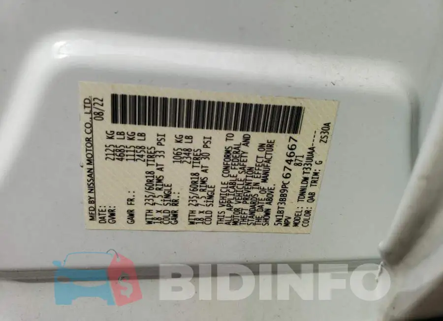 5N1BT3BB9PC674667 Photo# 14
