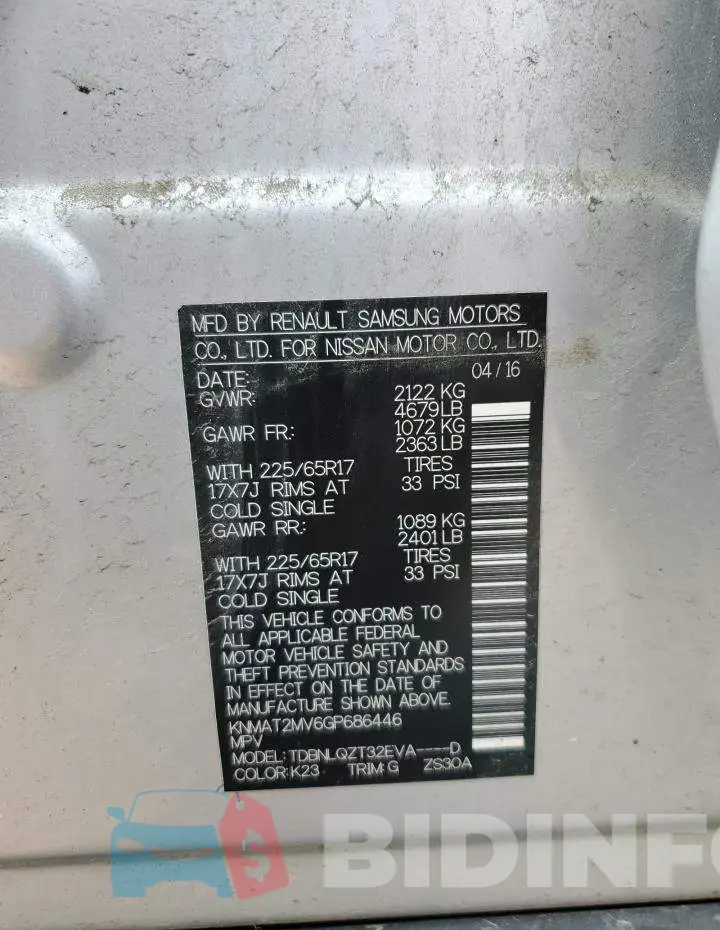 KNMAT2MV6GP686446 Photo# 13