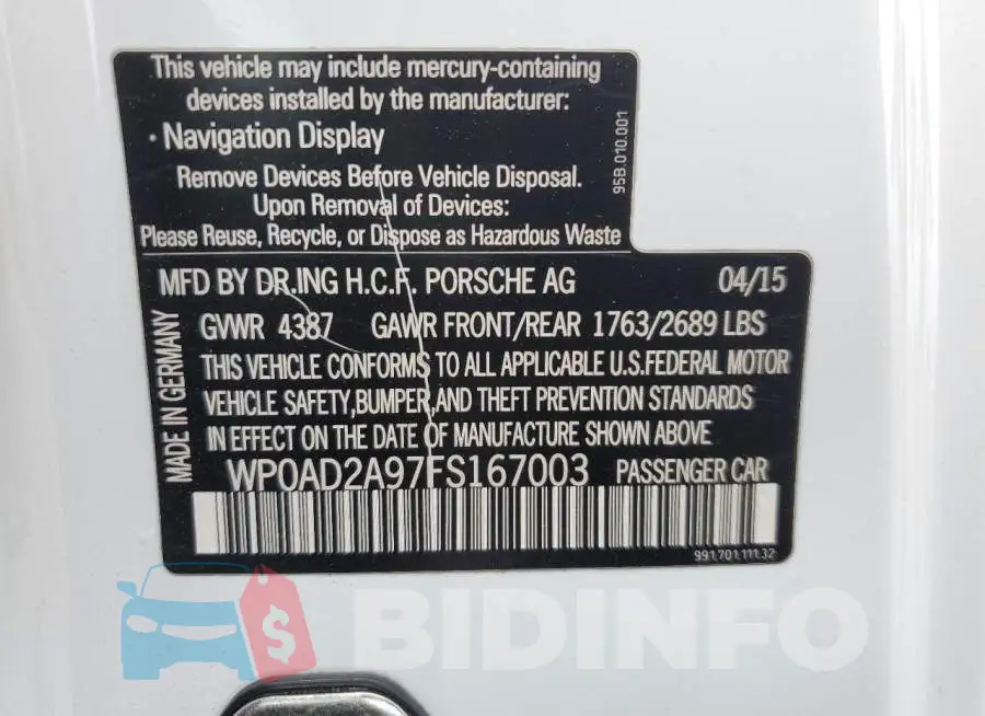 WP0AD2A97FS167003 Photo# 12