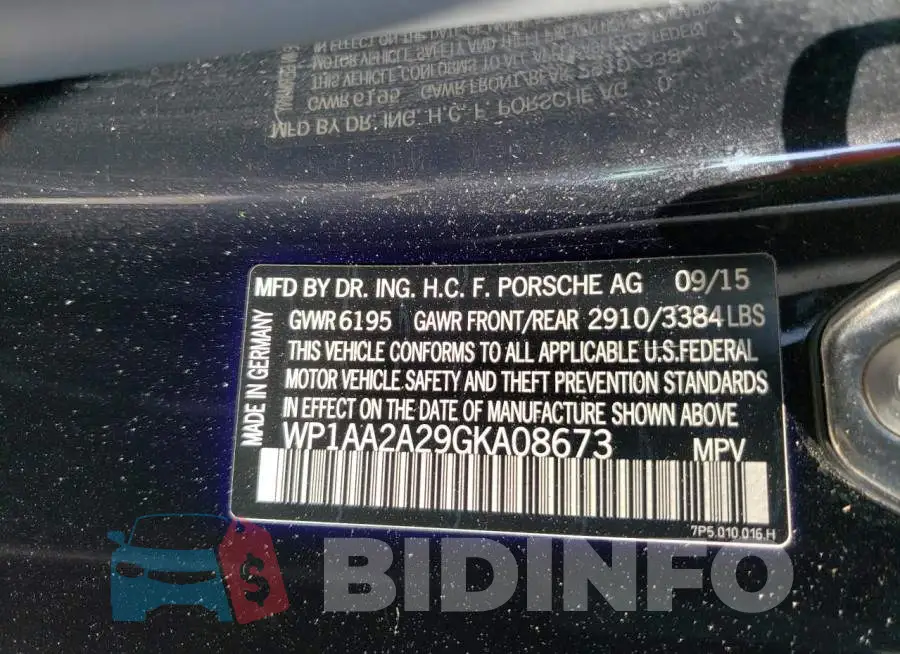 WP1AA2A29GKA08673 Photo# 12