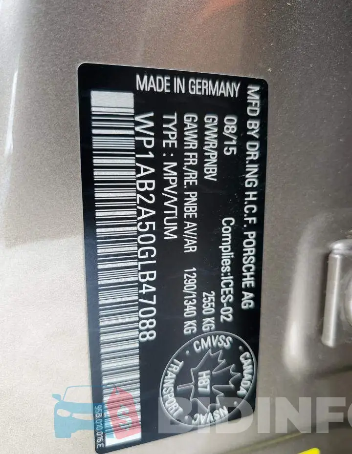 WP1AB2A50GLB47088 Photo# 13