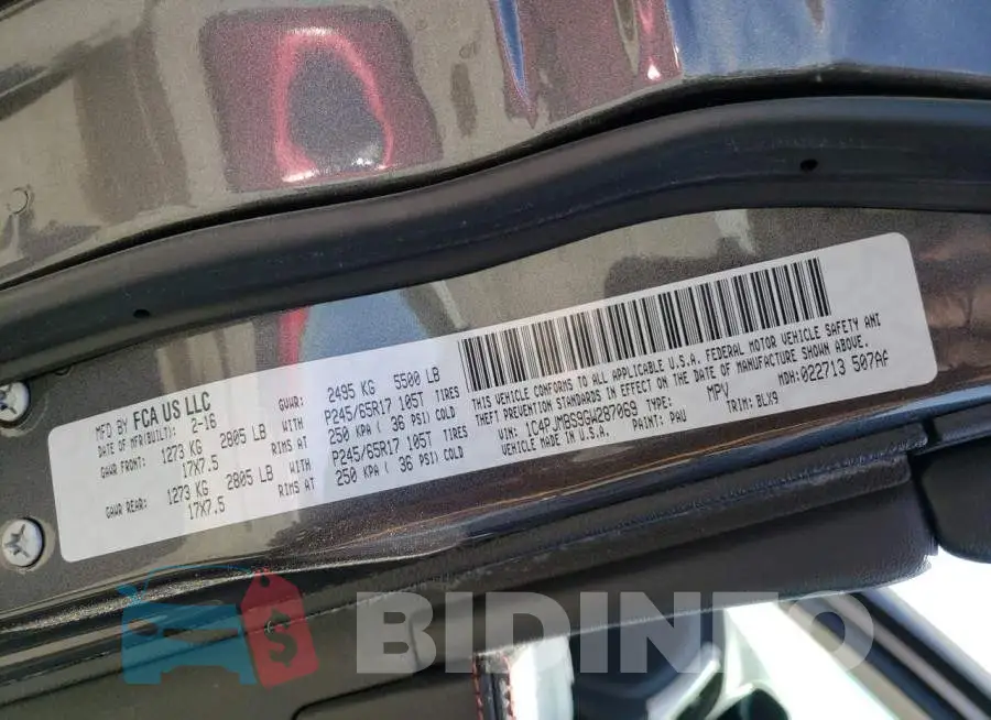 1C4PJMBS9GW287069 Photo# 13
