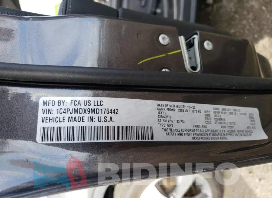1C4PJMDX9MD176442 Photo# 12