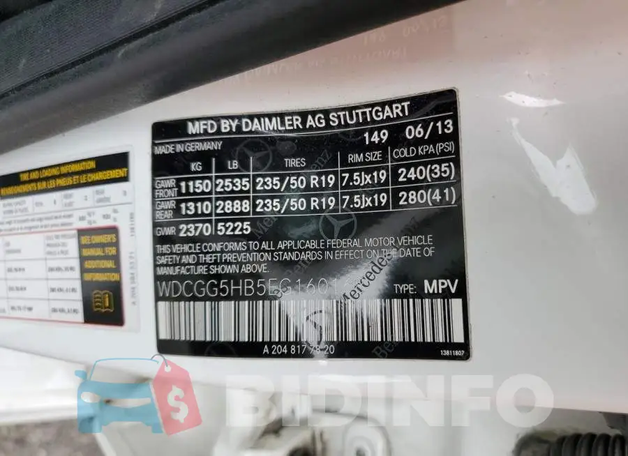 WDCGG5HB5EG160168 Photo# 13