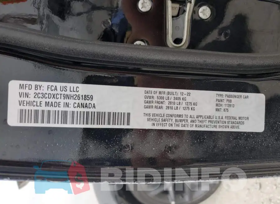 2C3CDXCT9NH261859 Photo# 14