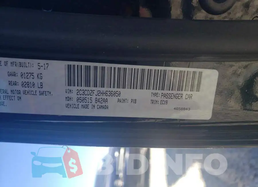 2C3CDZFJ2HH636050 Photo# 10