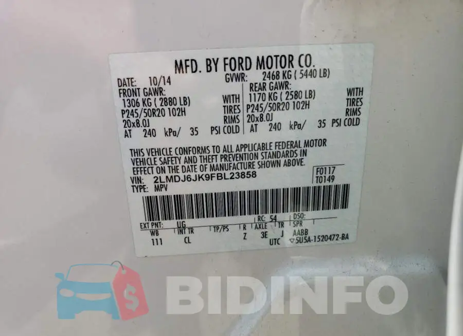 2LMDJ6JK9FBL23858 Photo# 13