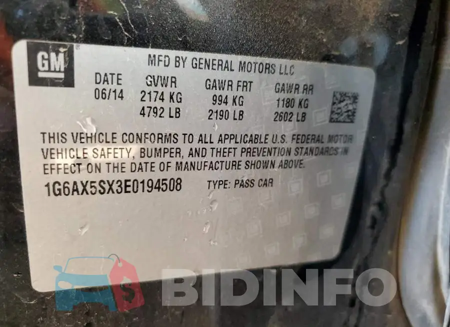 1G6AX5SX3E0194508 Photo# 12