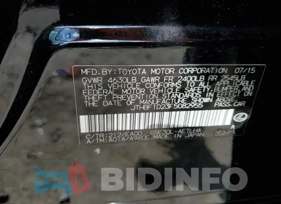 JTHBF1D23F5082955 Photo# 12