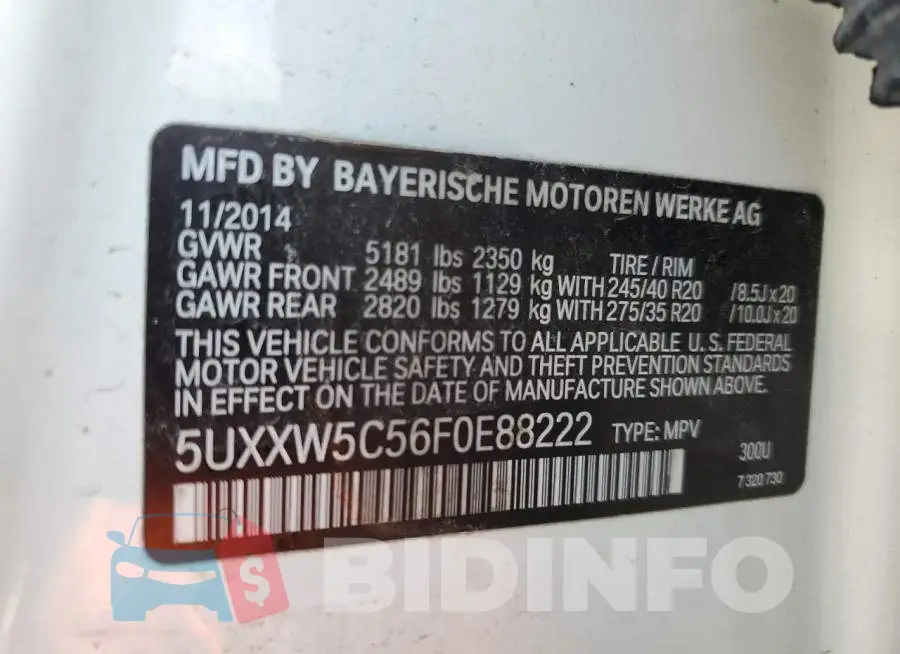 5UXXW5C56F0E88222 Photo# 12