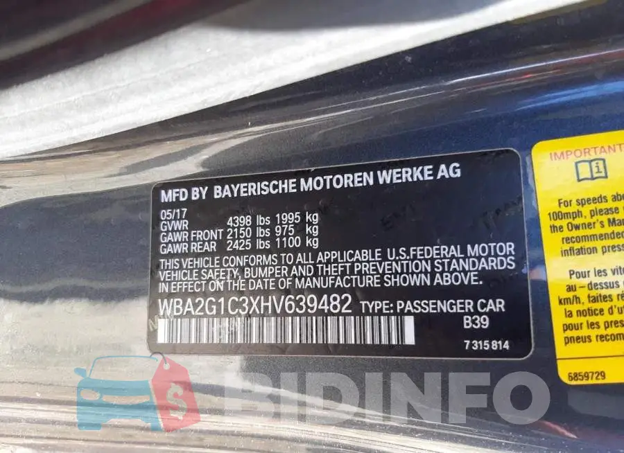 WBA2G1C3XHV639482 Photo# 12