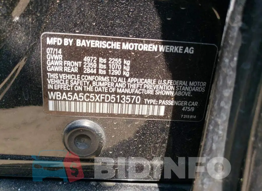 WBA5A5C5XFD513570 Photo# 12