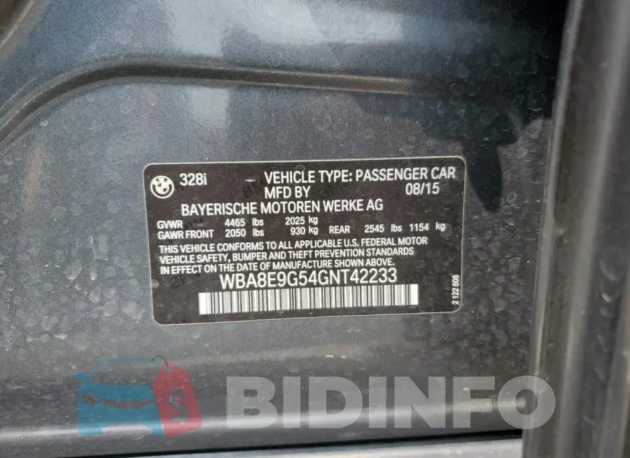 WBA8E9G54GNT42233 Photo# 12