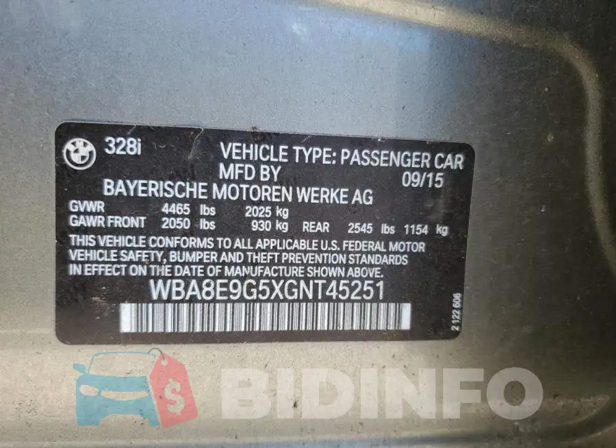 WBA8E9G5XGNT45251 Photo# 13