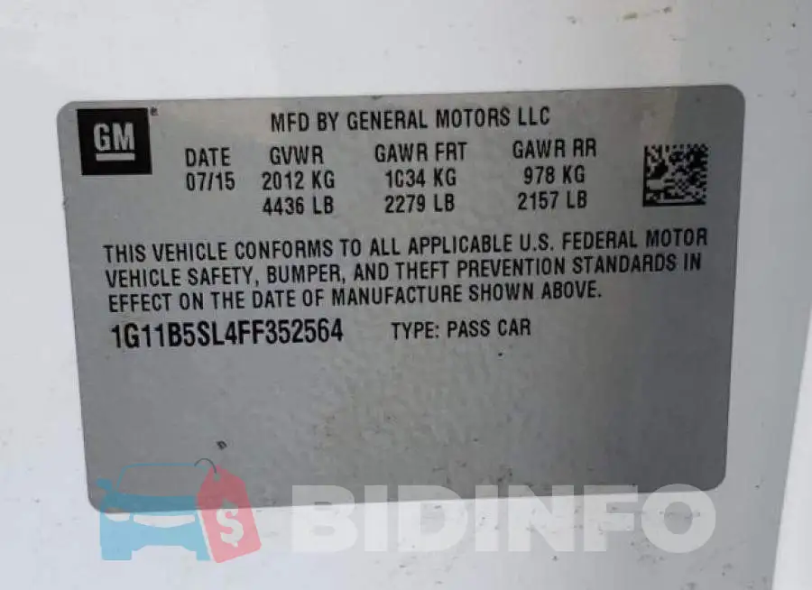 1G11B5SL4FF352564 Photo# 10
