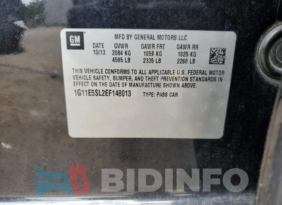 1G11E5SL2EF148013 Photo# 12