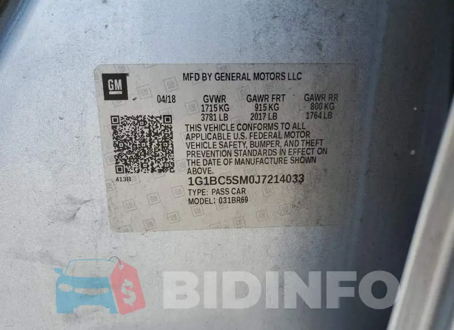 1G1BC5SM0J7214033 Photo# 13