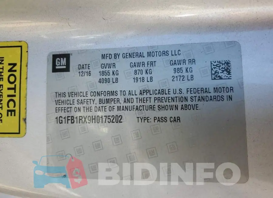 1G1FB1RX9H0175202 Photo# 13