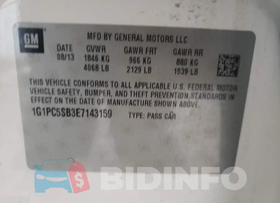 1G1PC5SB3E7143159 Photo# 13