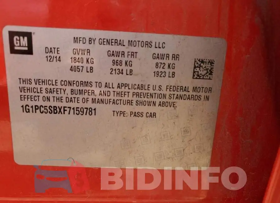 1G1PC5SBXF7159781 Photo# 12