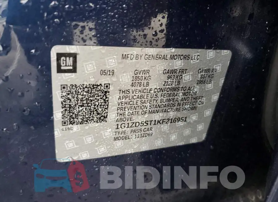 1G1ZD5ST1KF216951 Photo# 12