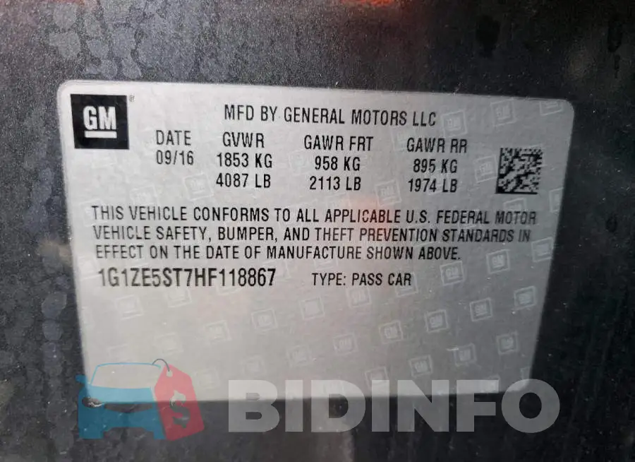 1G1ZE5ST7HF118867 Photo# 12