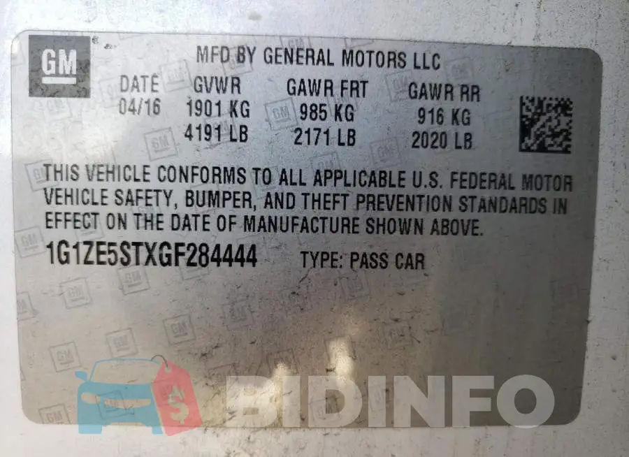 1G1ZE5STXGF284444 Photo# 13