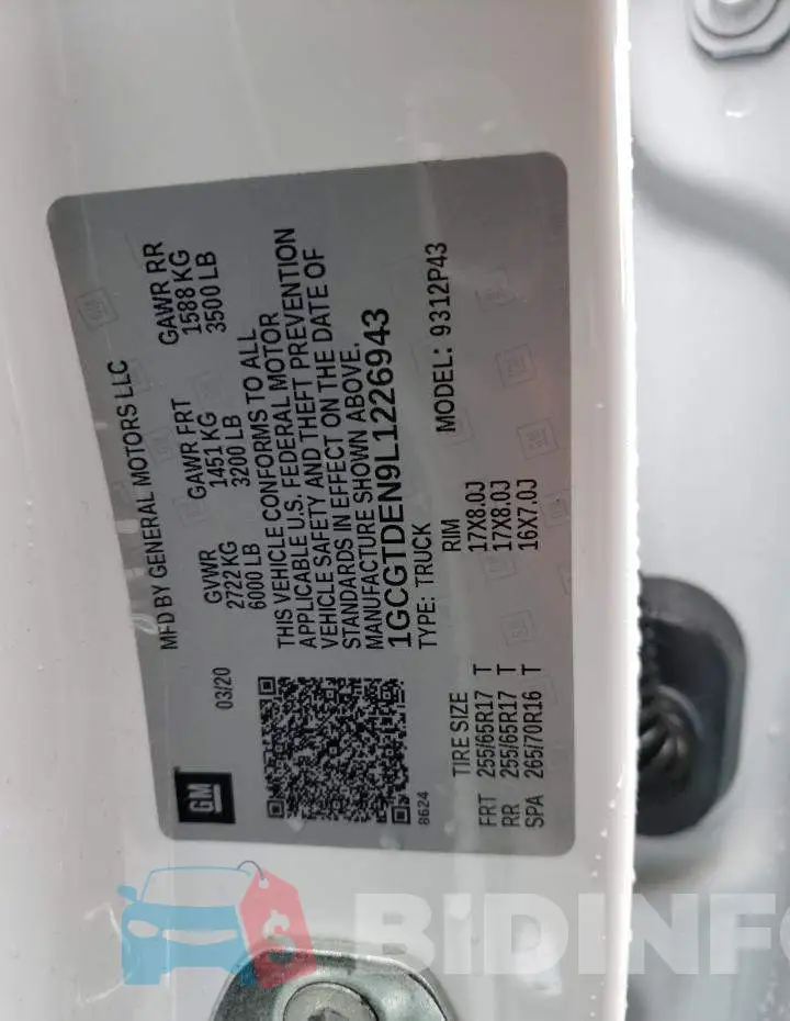 1GCGTDEN9L1226943 Photo# 12