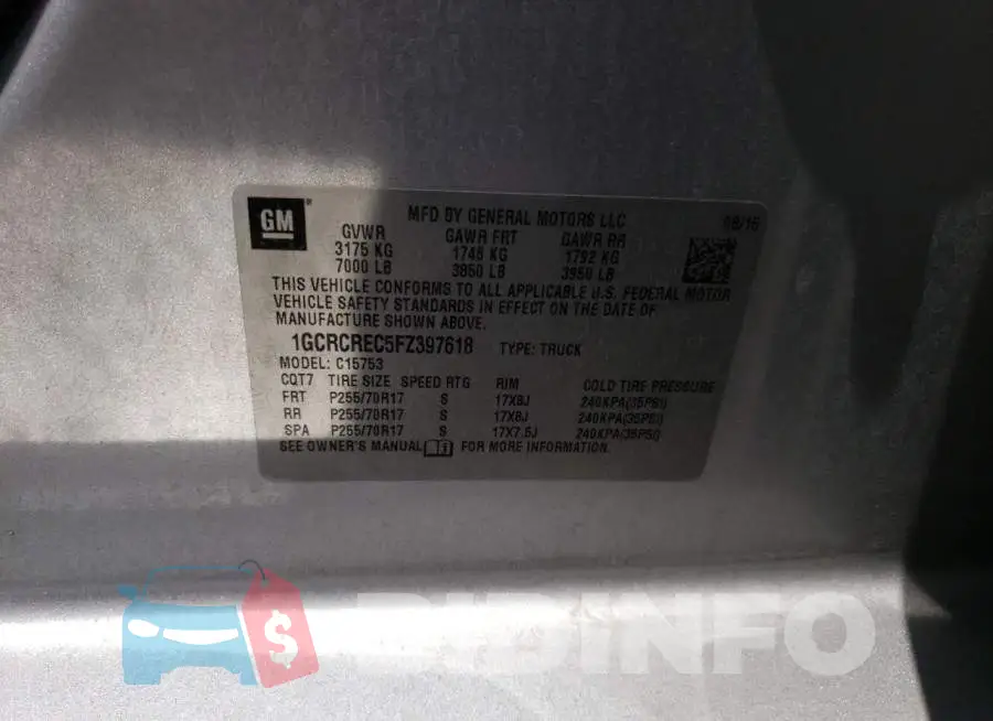 1GCRCREC5FZ397618 Photo# 12