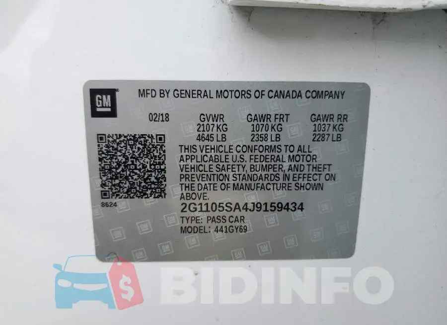2G1105SA4J9159434 Photo# 12