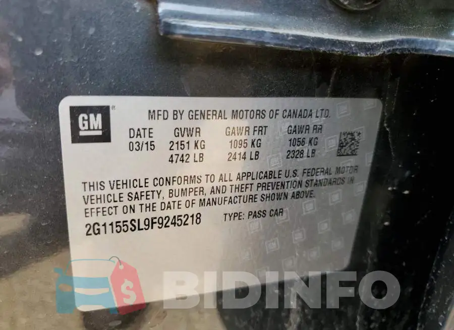 2G1155SL9F9245218 Photo# 12