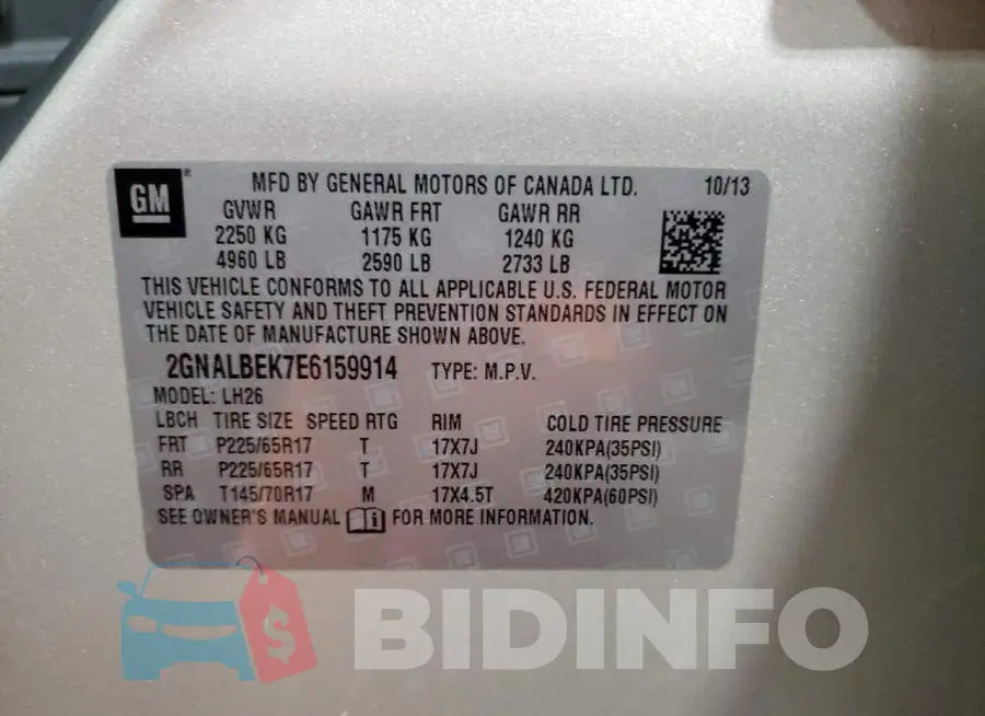 2GNALBEK7E6159914 Photo# 13