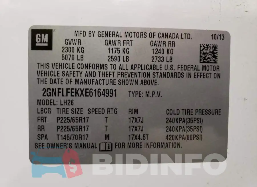 2GNFLFEKXE6164991 Photo# 13