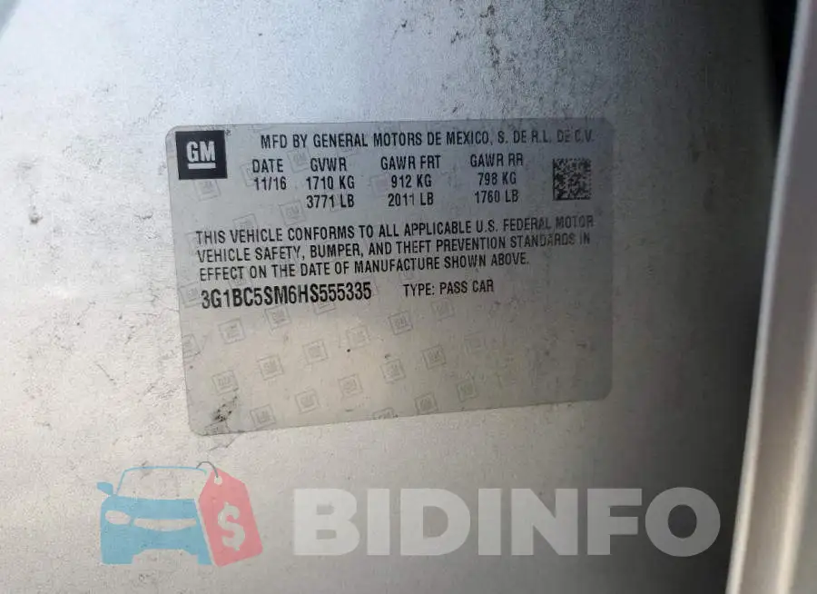 3G1BC5SM6HS555335 Photo# 12