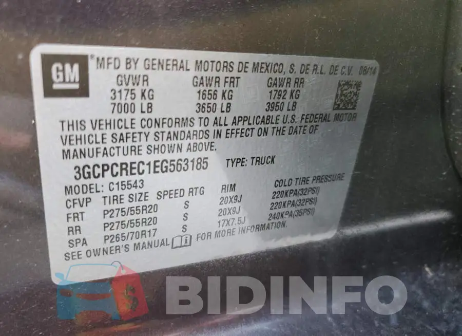 3GCPCREC1EG563185 Photo# 12