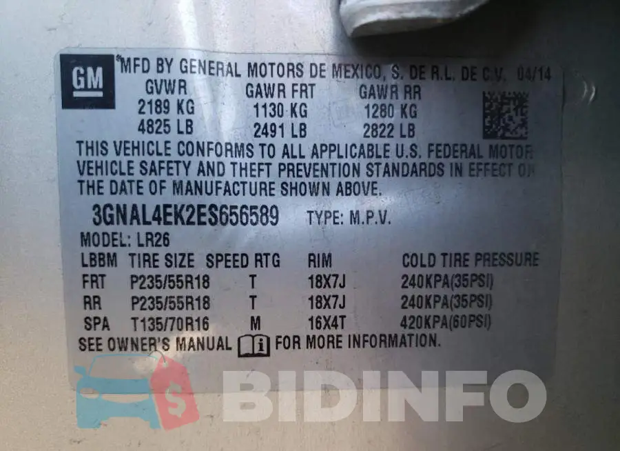 3GNAL4EK2ES656589 Photo# 13