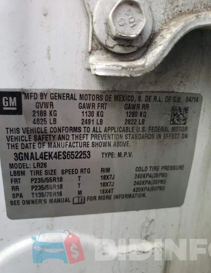 3GNAL4EK4ES652253 Photo# 13