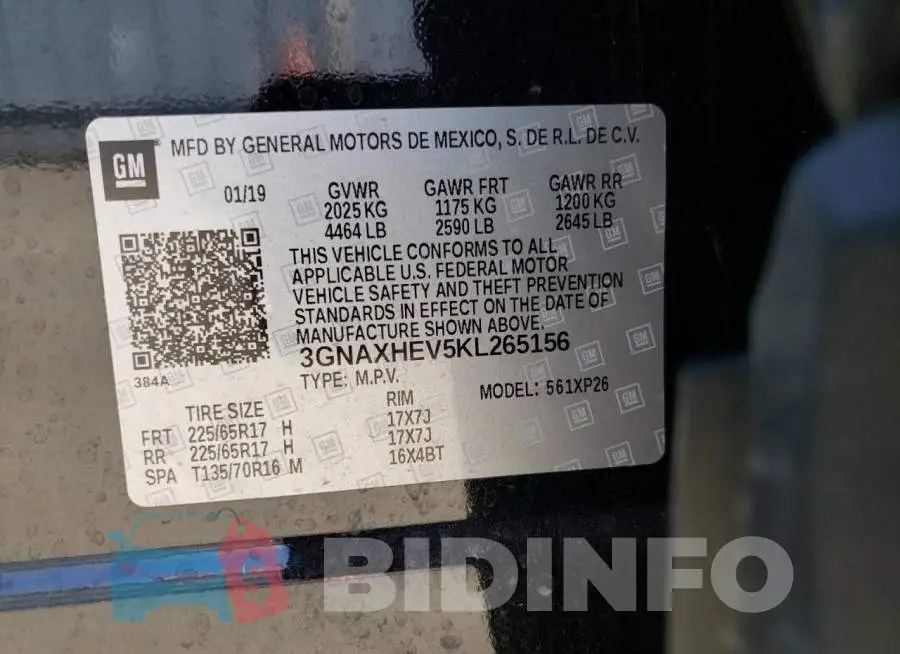 3GNAXHEV5KL265156 Photo# 13