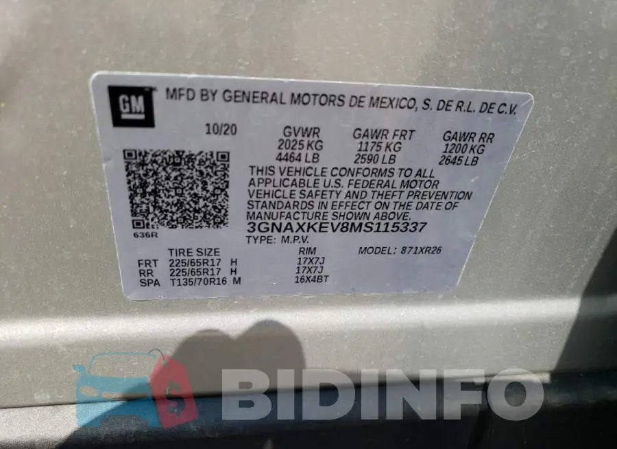 3GNAXKEV8MS115337 Photo# 12