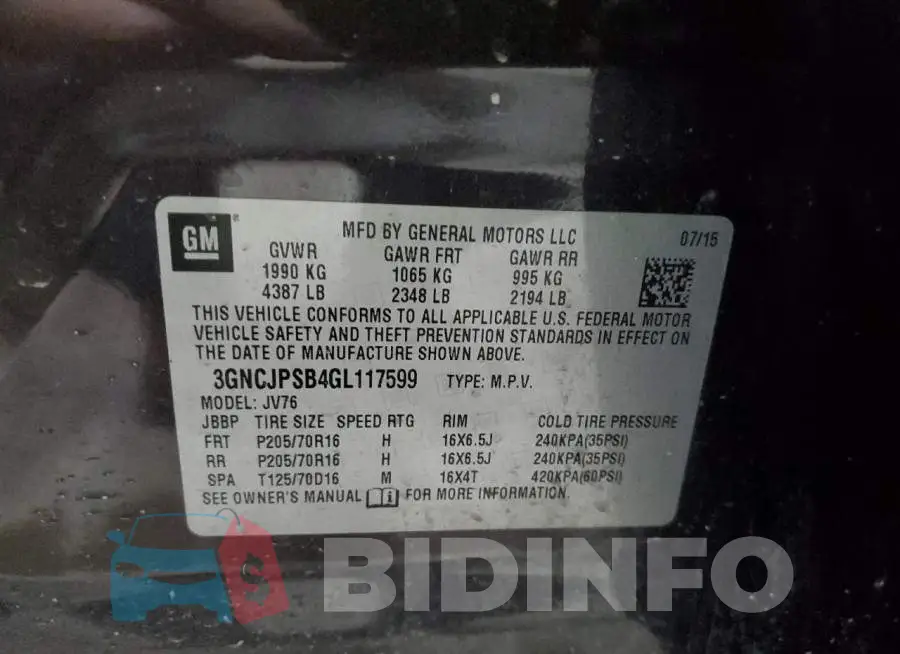 3GNCJPSB4GL117599 Photo# 13