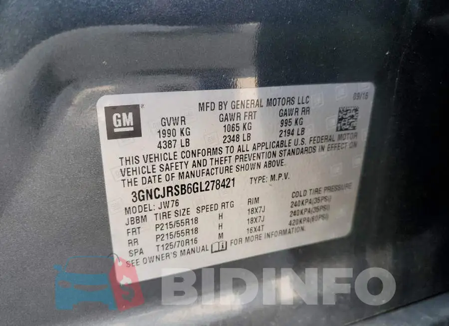 3GNCJRSB6GL278421 Photo# 12