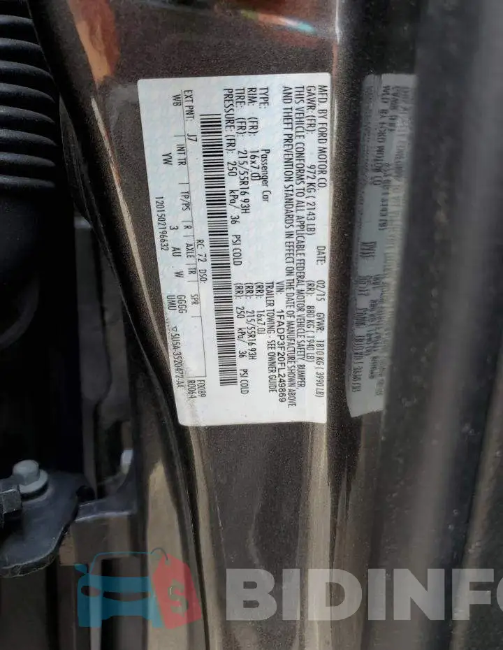 1FADP3F20FL249869 Photo# 13