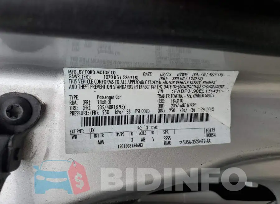 1FADP3L90EL141431 Photo# 12
