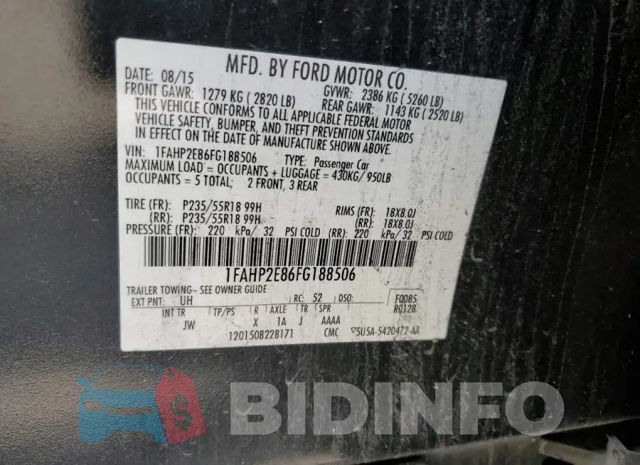 1FAHP2E86FG188506 Photo# 12