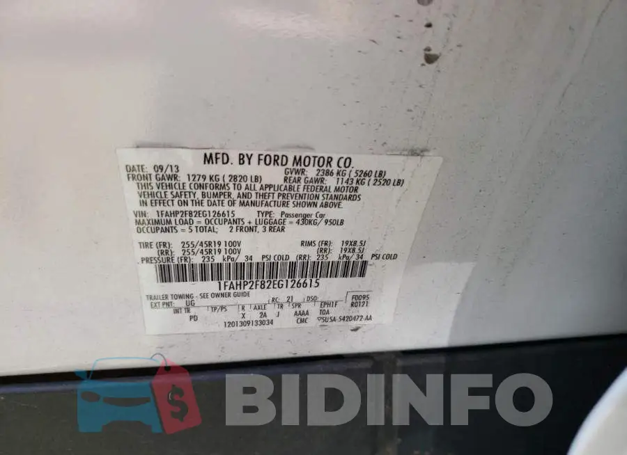 1FAHP2F82EG126615 Photo# 12