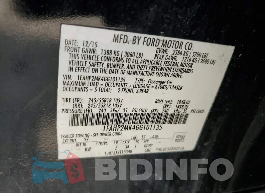 1FAHP2MK4GG101135 Photo# 12