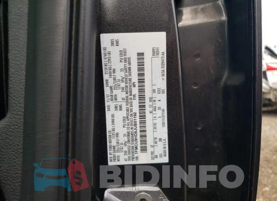 1FMCU9HD8JUB01192 Photo# 13