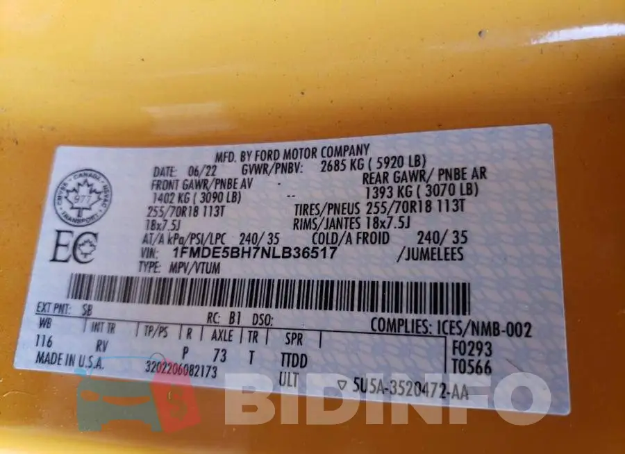 1FMDE5BH7NLB36517 Photo# 14