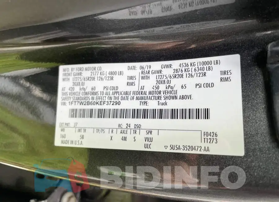 1FT7W2B60KEF37290 Photo# 10