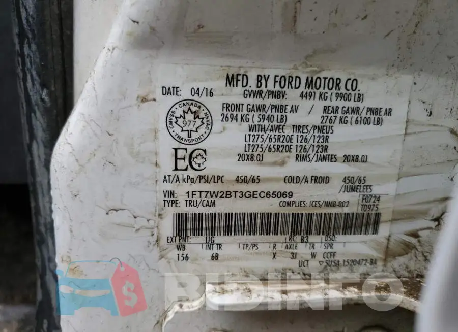 1FT7W2BT3GEC65069 Photo# 13